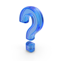 Blue Glass Question Mark Symbol PNG & PSD Images