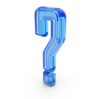 Blue Glass Question Mark Symbol PNG & PSD Images