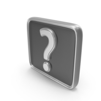 Silver Square Question Mark Symbol PNG & PSD Images