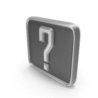 Silver Square Question Mark Symbol PNG & PSD Images