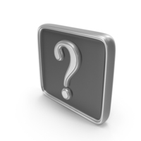 Silver Stylish Square Question Mark Symbol PNG & PSD Images