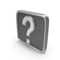 Silver Stylish Square Question Mark Symbol PNG & PSD Images