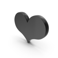 Black Heart Love Symbol PNG & PSD Images