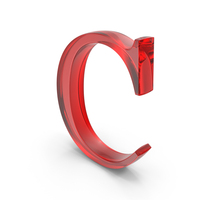 Alphabet Capital Times Roman Red C Glass PNG & PSD Images
