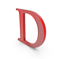Alphabet Capital Times Roman Red D Glass PNG & PSD Images