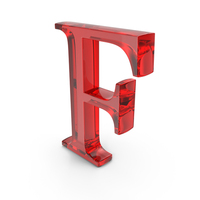 Alphabet Capital Times Roman Red F Glass PNG & PSD Images