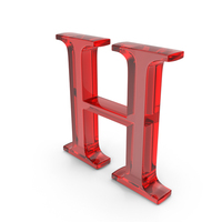 Alphabet Capital Times Roman Red H Glass PNG & PSD Images