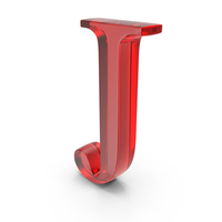 Alphabet Capital Times Roman Red J Glass PNG & PSD Images