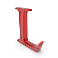 Alphabet Capital Times Roman Red L Glass PNG & PSD Images