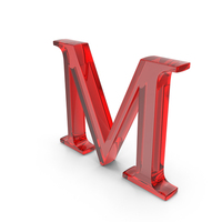 Alphabet Capital Times Roman Red M Glass PNG & PSD Images
