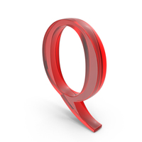 Alphabet Capital Times Roman Red Q Glass PNG & PSD Images