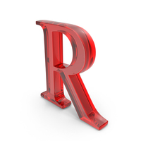 Alphabet Capital Times Roman Red R Glass PNG & PSD Images