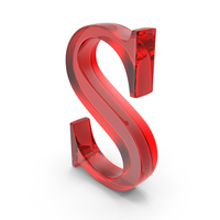 Alphabet Capital Times Roman Red S Glass PNG & PSD Images
