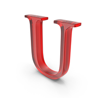 Alphabet Capital Times Roman Red U Glass PNG & PSD Images