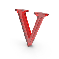Red Glass Times Roman Capital Alphabet V PNG & PSD Images