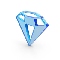 Blue Glass Diamond Symbol PNG & PSD Images