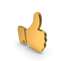 Thumbs Up Like Logo Gold PNG & PSD Images
