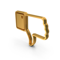 Gold Thumbs Down Symbol PNG & PSD Images