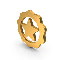 Gold Circular Star Rating Symbol PNG & PSD Images