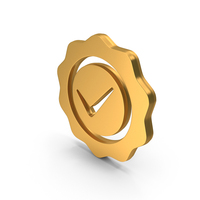 Tick Mark Circle Correct Gold PNG & PSD Images