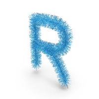 Blue Christmas Tinsel Letter R PNG & PSD Images
