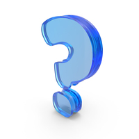 Blue Glass Question Mark Symbol PNG & PSD Images