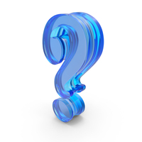 Blue Glass Stylish Question Mark Symbol PNG & PSD Images