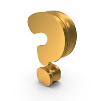 Gold Modern Question Mark Symbol PNG & PSD Images