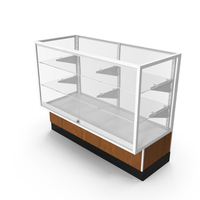 Glass Front Lock Display With Shelves Medium Wood White PNG & PSD Images
