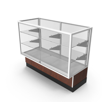 Glass Front Lock Display With Shelves Dark Wood White PNG & PSD Images