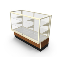 Glass Front Lock Display With Shelves Medium Wood Beige PNG & PSD Images
