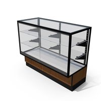 Glass Front Lock Display With Shelves Medium Wood Black PNG & PSD Images