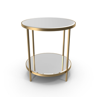 Gold Round Table With Mirror Top PNG & PSD Images