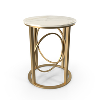 Modern Round Table With Marble Top Side And Metal Base PNG & PSD Images