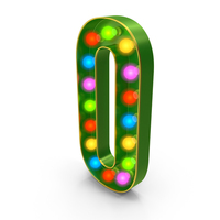 Christmas Colorful Light Letter O PNG & PSD Images