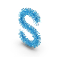 Blue Christmas Tinsel Letter S PNG & PSD Images