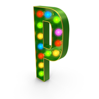 Christmas Colorful Light Letter P PNG & PSD Images