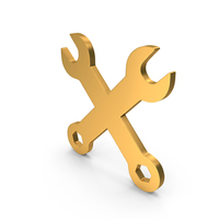 Gold Wrench Symbol PNG & PSD Images