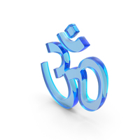 Blue Glass Religious Hindu Om Symbol PNG & PSD Images