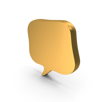 Gold Speech Bubble Chat Symbol PNG & PSD Images