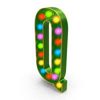 Christmas Colorful Light Letter Q PNG & PSD Images
