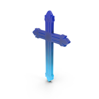 Blue Glowing Modern Cross Symbol PNG & PSD Images