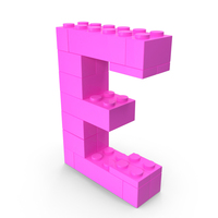 Pink Toy Bricks Letter E PNG & PSD Images