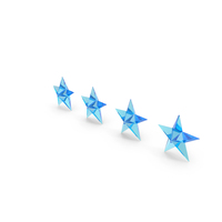 Blue Glass Four Star Rating Symbol PNG & PSD Images