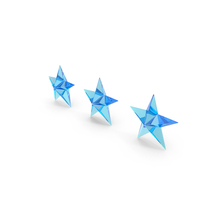 Blue Glass Three Star Rating Symbol PNG & PSD Images