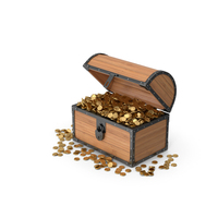 Wooden Chest With Gold Coins PNG & PSD Images
