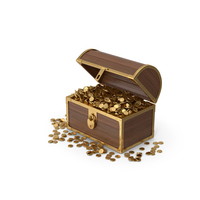 Wooden Chest With Gold Coins PNG & PSD Images