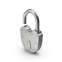 Silver Unlocked Padlock PNG & PSD Images