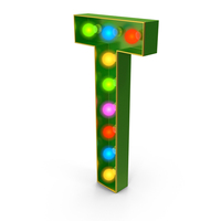 Christmas Colorful Light Letter T PNG & PSD Images