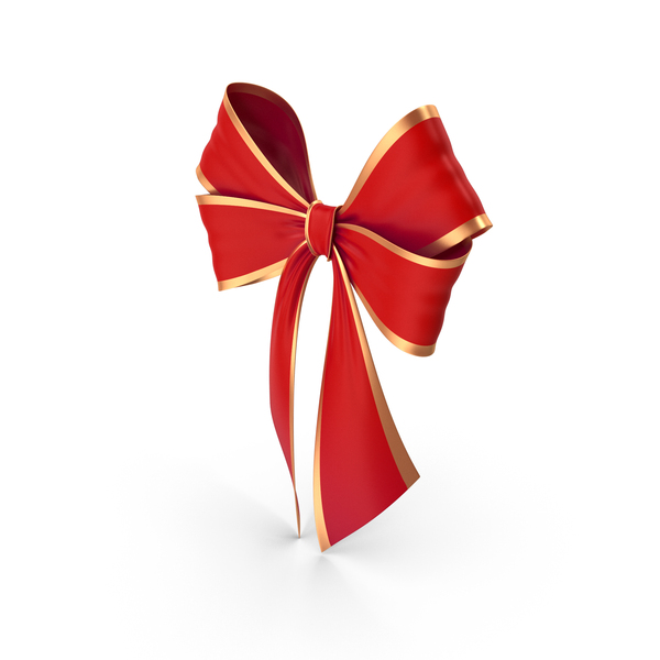 Red Bow with Gold Stripes PNG & PSD Images